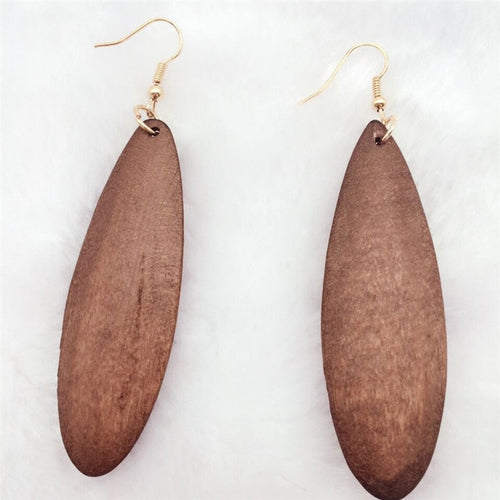 African Red Green Brown Wooden  Earring