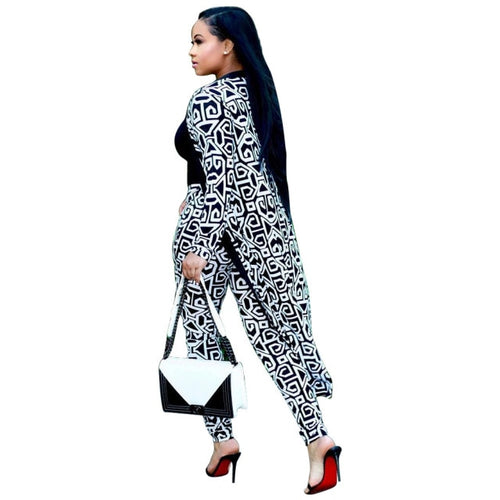 Elastic Baggy Pants Suit For Women Coat And Leggings