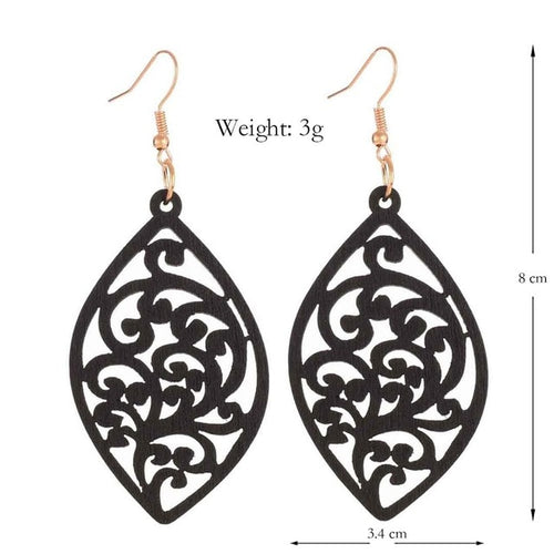 Leaf Shaped  Wooden Earrings