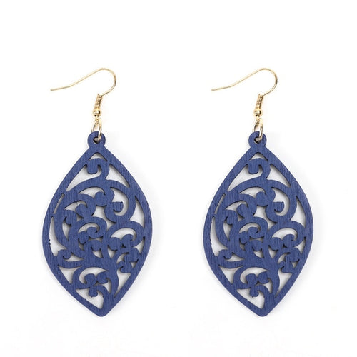 Leaf Shaped  Wooden Earrings