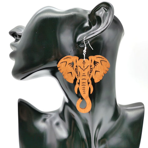 Elephant Wooden Earrings