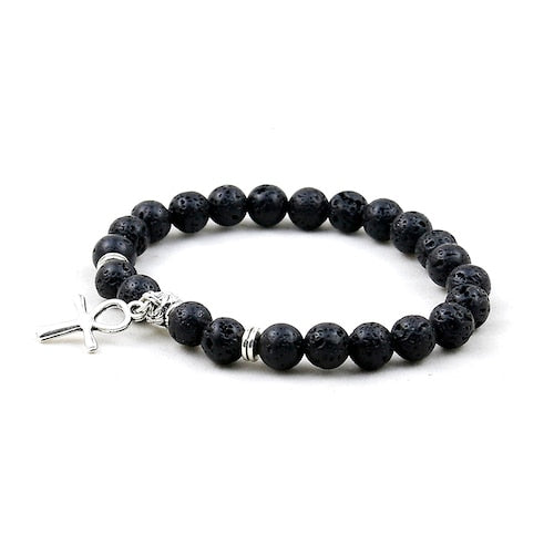 Ankh Natural Onyx Stone Bracelet