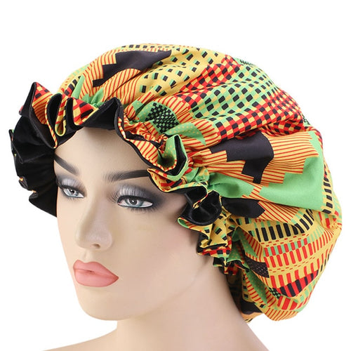 Women Elastic Print Bonnets