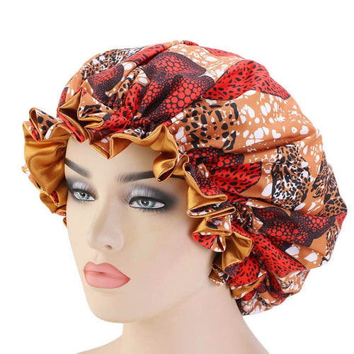 Women Elastic Print Bonnets