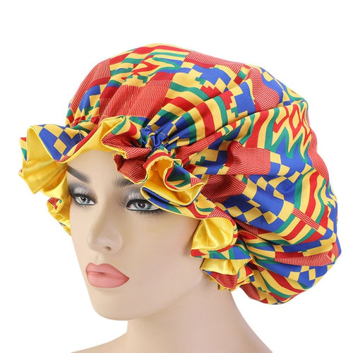 Women Elastic Print Bonnets