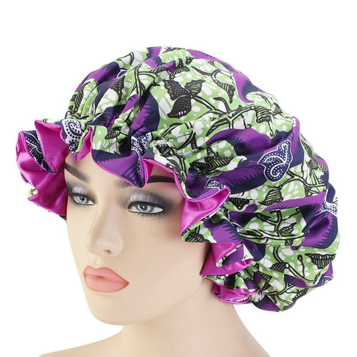 Women Elastic Print Bonnets