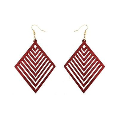 Rhombus  Wooden Earrings