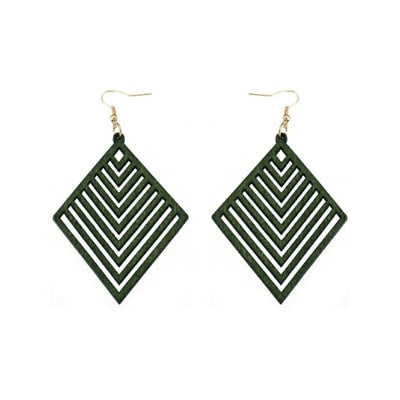 Rhombus  Wooden Earrings