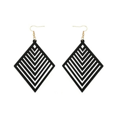 Rhombus  Wooden Earrings