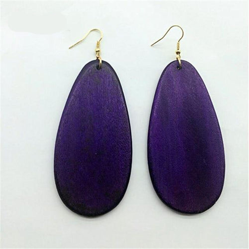 Oval Wooden Earring