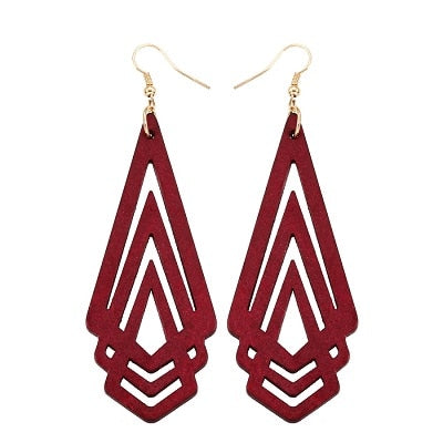 Triangle Natural Wooden Earrings