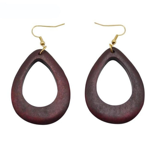 Teardrop  Wooden Earring