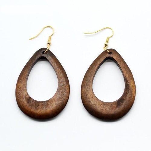 Teardrop  Wooden Earring