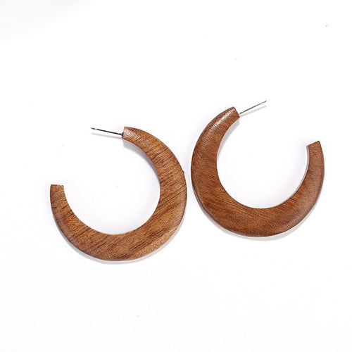 Vintage Brown Wooden Earrings