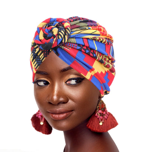 African Pattern Flower Turban