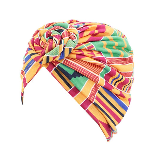 African Pattern Flower Turban