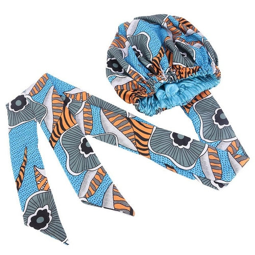 Ankara Pattern Satin Lined Bonnet