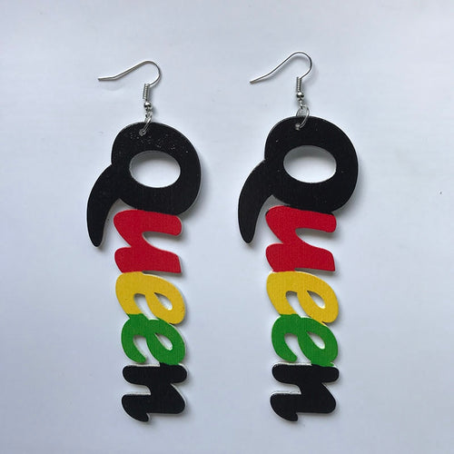 Queen Wooden Earrings