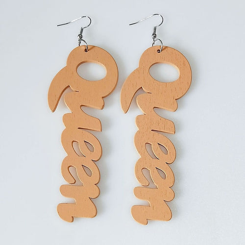 Queen Wooden Earrings