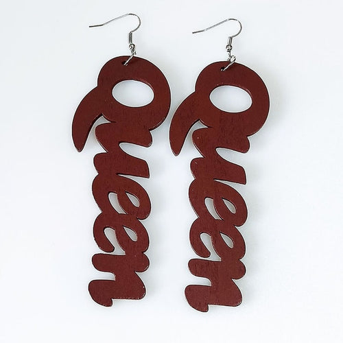 Queen Wooden Earrings