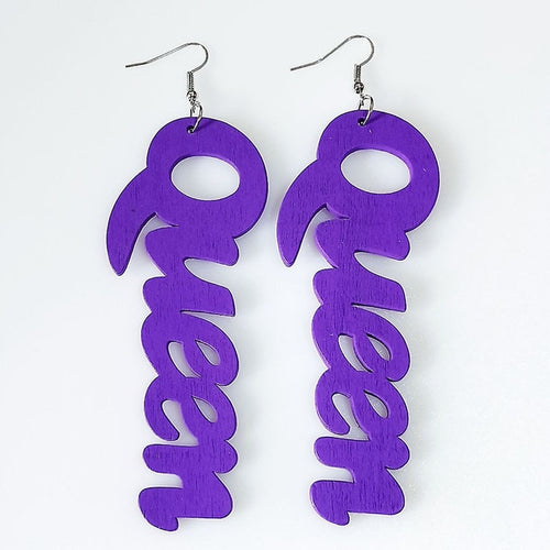 Queen Wooden Earrings