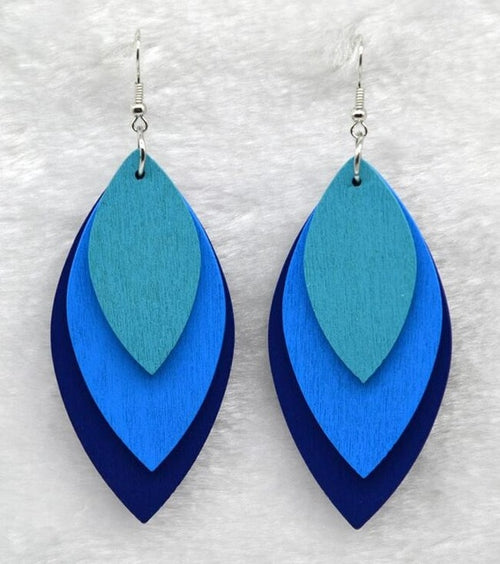 Charm Leaf Wooden Earrings