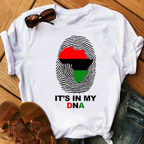 It Is In My DNA Black African Print T-Shirt