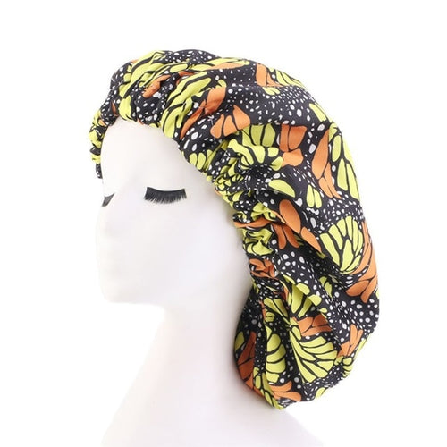 Ankara Pattern Satin Lined Bonnet