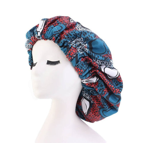 Ankara Pattern Satin Lined Bonnet