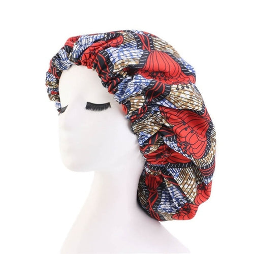 Ankara Pattern Satin Lined Bonnet