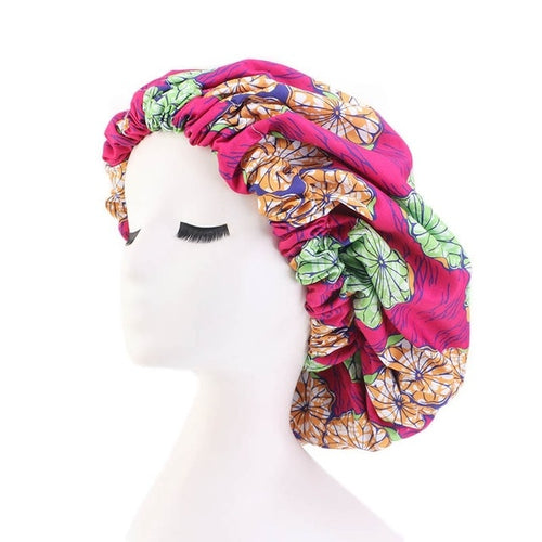 Ankara Pattern Satin Lined Bonnet