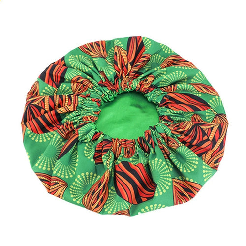 Ankara Pattern Satin Lined Bonnet