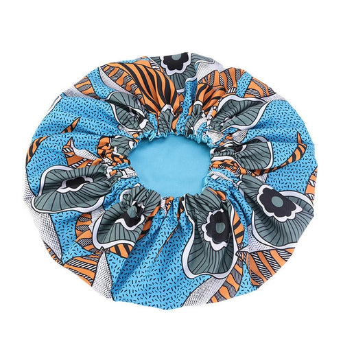 Ankara Pattern Satin Lined Bonnet