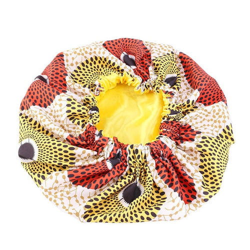 Ankara Pattern Satin Lined Bonnet