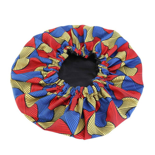 Ankara Pattern Satin Lined Bonnet