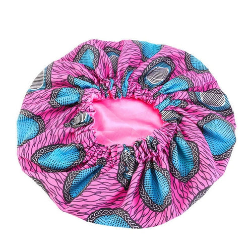 Ankara Pattern Satin Lined Bonnet