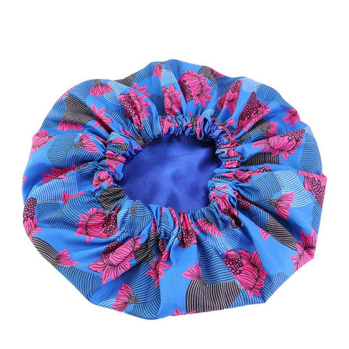 Ankara Pattern Satin Lined Bonnet