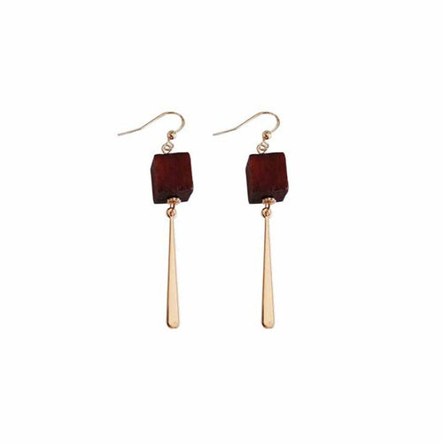 Triangle Wooden Combination Earrings