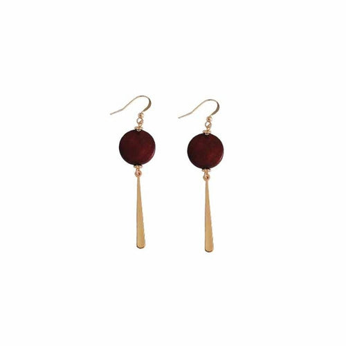 Triangle Wooden Combination Earrings