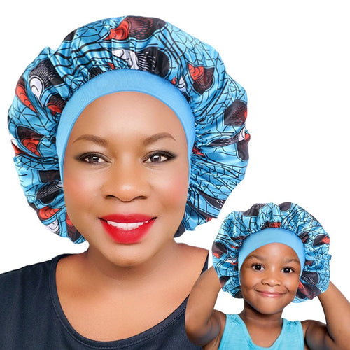 Mommy and Me Satin Bonnet African Patterns