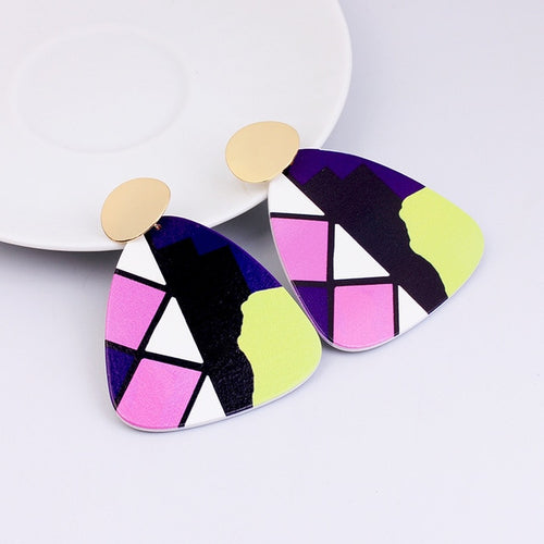 Irregular Shaped  Colorful Wooden Earrings