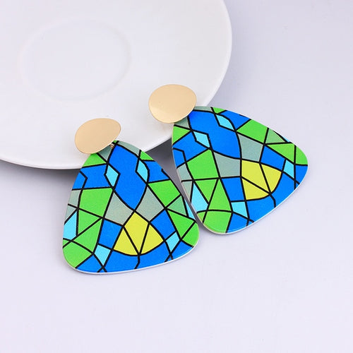 Irregular Shaped  Colorful Wooden Earrings