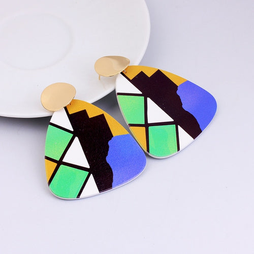 Irregular Shaped  Colorful Wooden Earrings