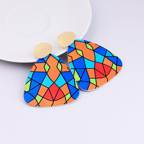 Irregular Shaped  Colorful Wooden Earrings