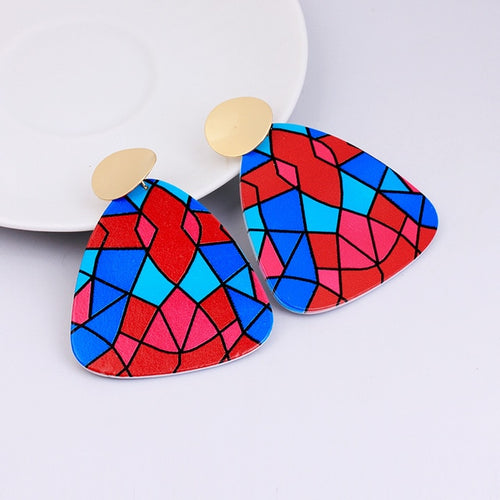 Irregular Shaped  Colorful Wooden Earrings