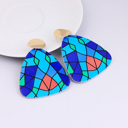 Irregular Shaped  Colorful Wooden Earrings