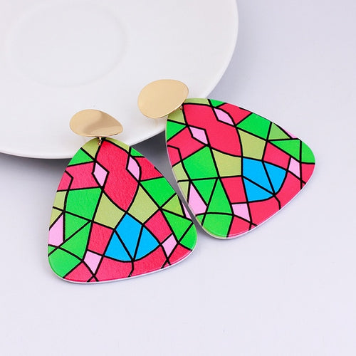 Irregular Shaped  Colorful Wooden Earrings