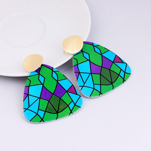 Irregular Shaped  Colorful Wooden Earrings