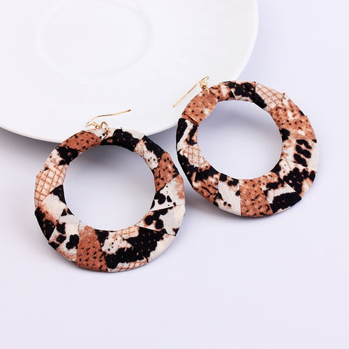 Fabric Covered Wooden Earring