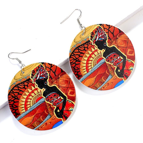 Pattern Wooden Drop Earrings